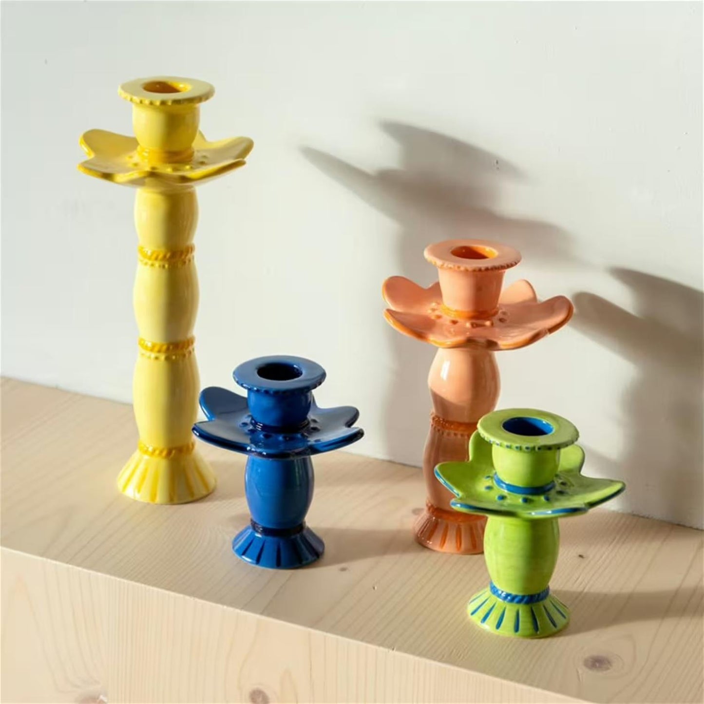 Candle holder Posy yellow 24 cm