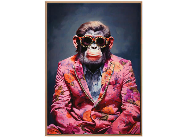 Lerretsbilde apekatt rosa 53x73 cm