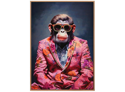 Lerretsbilde apekatt rosa 53x73 cm
