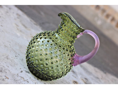 Hobnail Karaffel 2L Olive green w/lilac