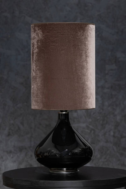 Flavia bordlampe 70 cm Negra m/Velvet Tostada skjerm