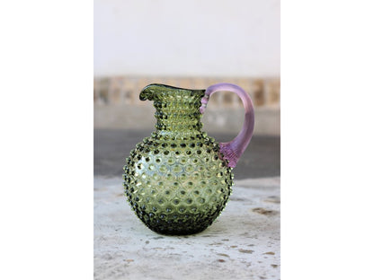 Hobnail Karaffel 2L Olive green w/lilac