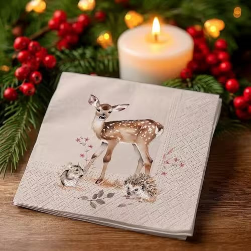 Serviett kaffe Forest Tales linen