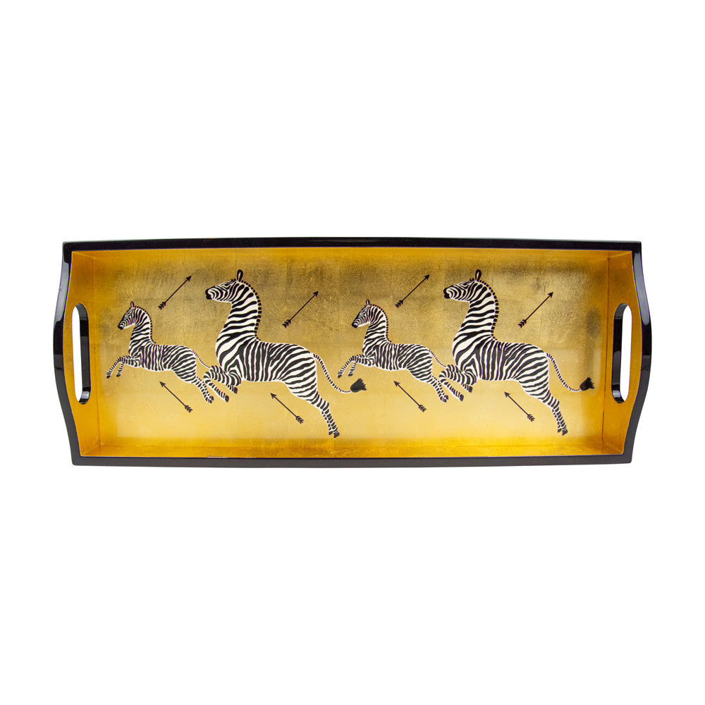 Lakkbrett Zebras Gold 51x20 cm