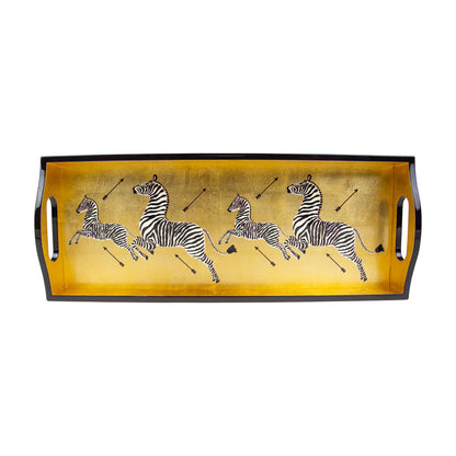 Lakkbrett Zebras Gold 51x20 cm