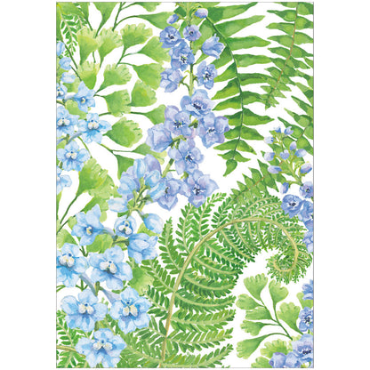 Card w/envelope Delphiniums and Ferns