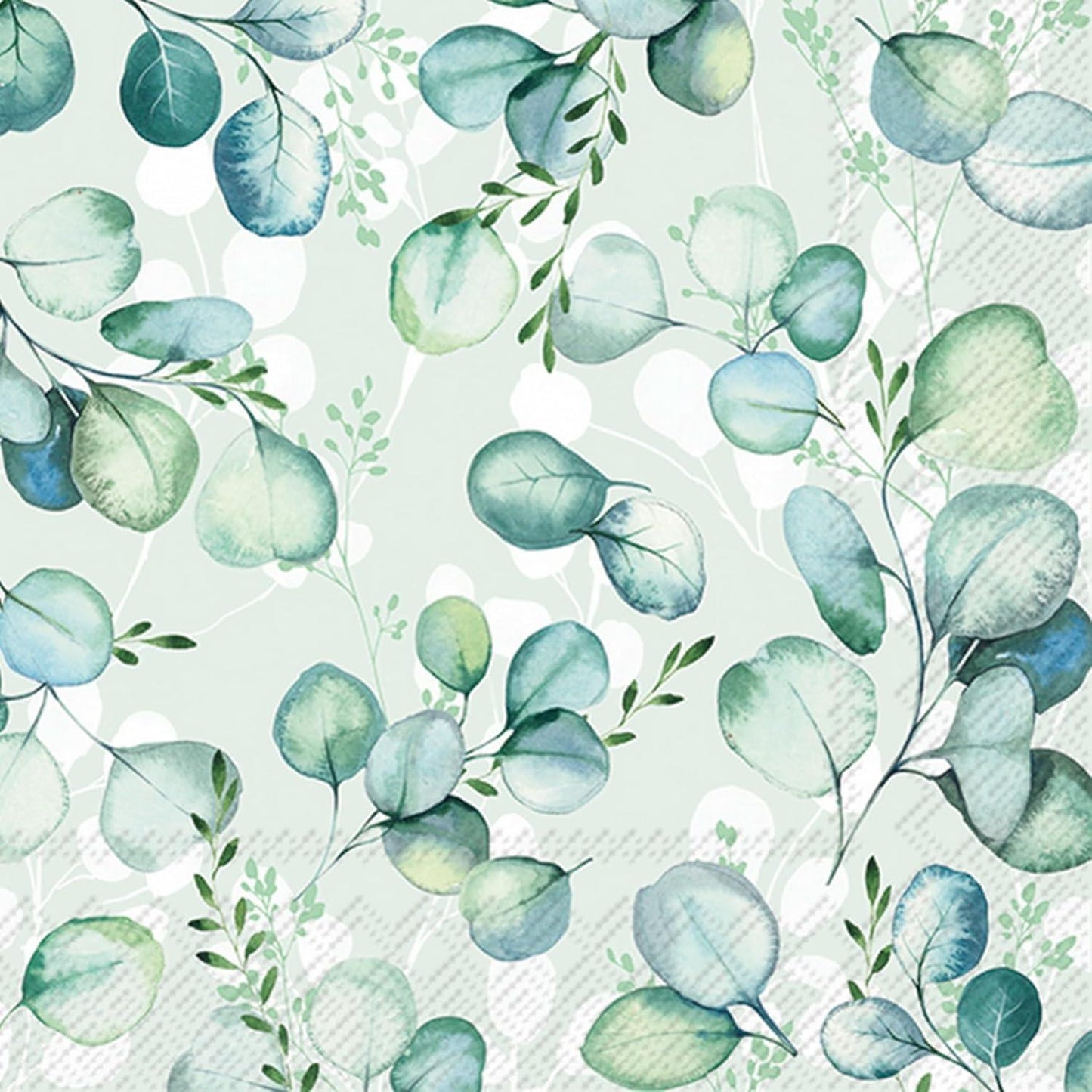 Napkin Lunch Eucalyptus Allover Light Green
