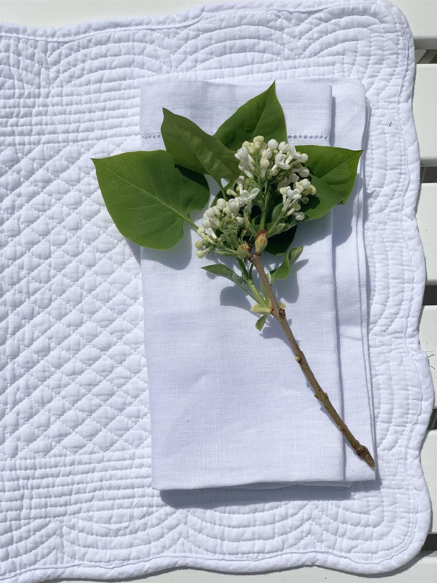 Spisebrikke bomull Pure white