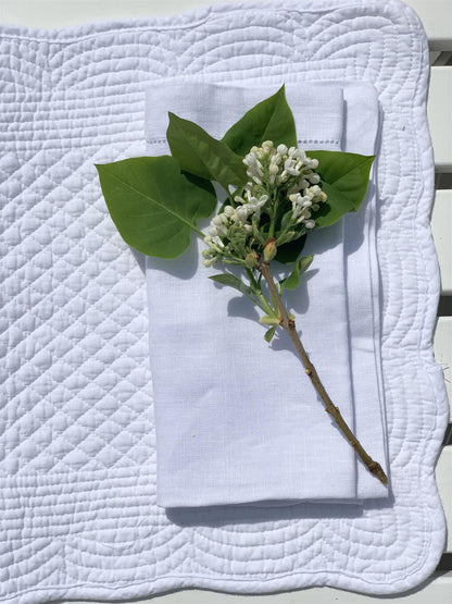 Spisebrikke bomull Pure white