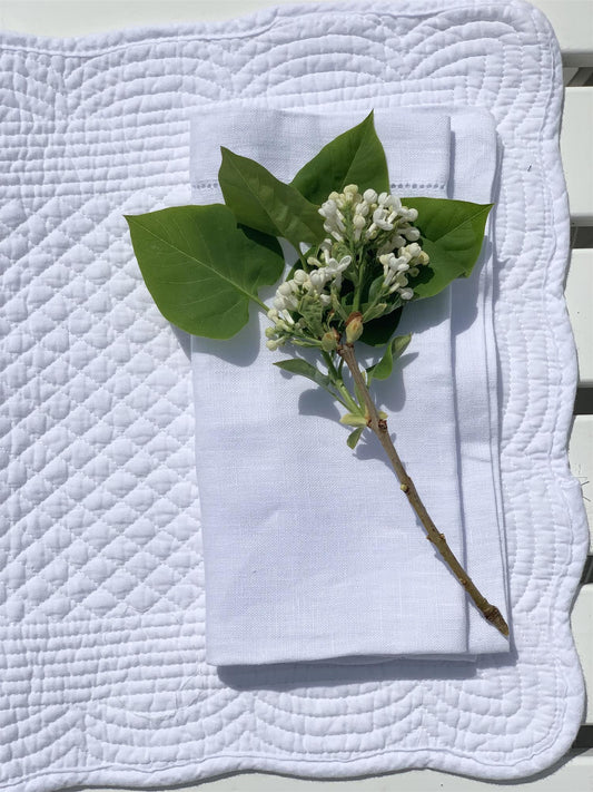 Spisebrikke bomull Pure white