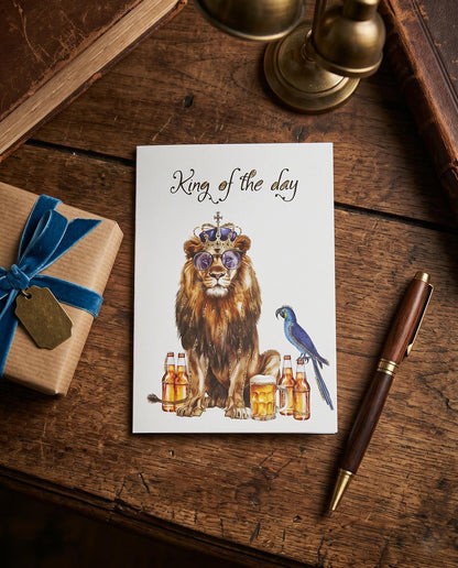 Glitterkort King of the day Lion