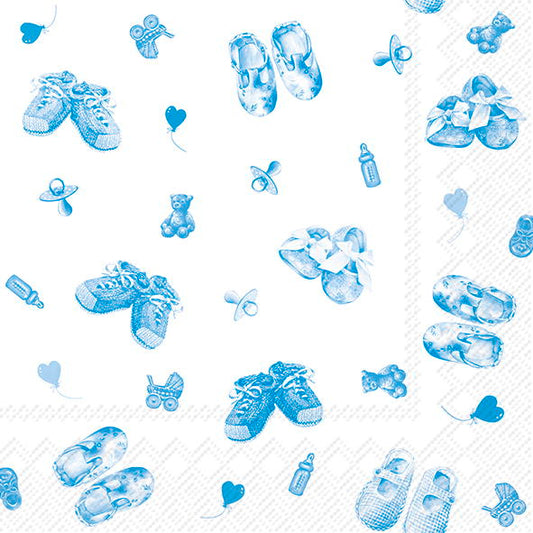 Serviett kaffe Baby Shoes Allover light blue