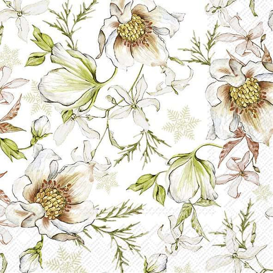 Serviett kaffe Linnea white