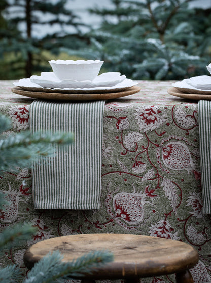 Tablecloth Pomegranate Green 150x350 cm