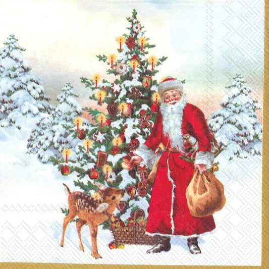 Serviett Lunch Annual Christmas Santa V&B