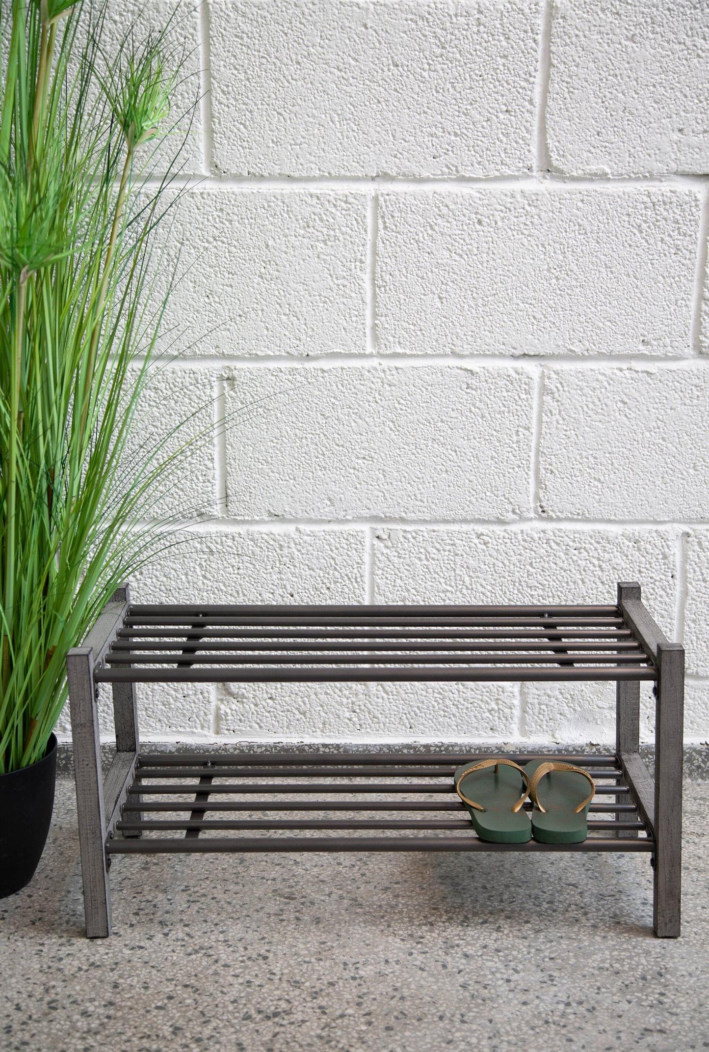 Nancy shoe rack antique grey 40x80 cm