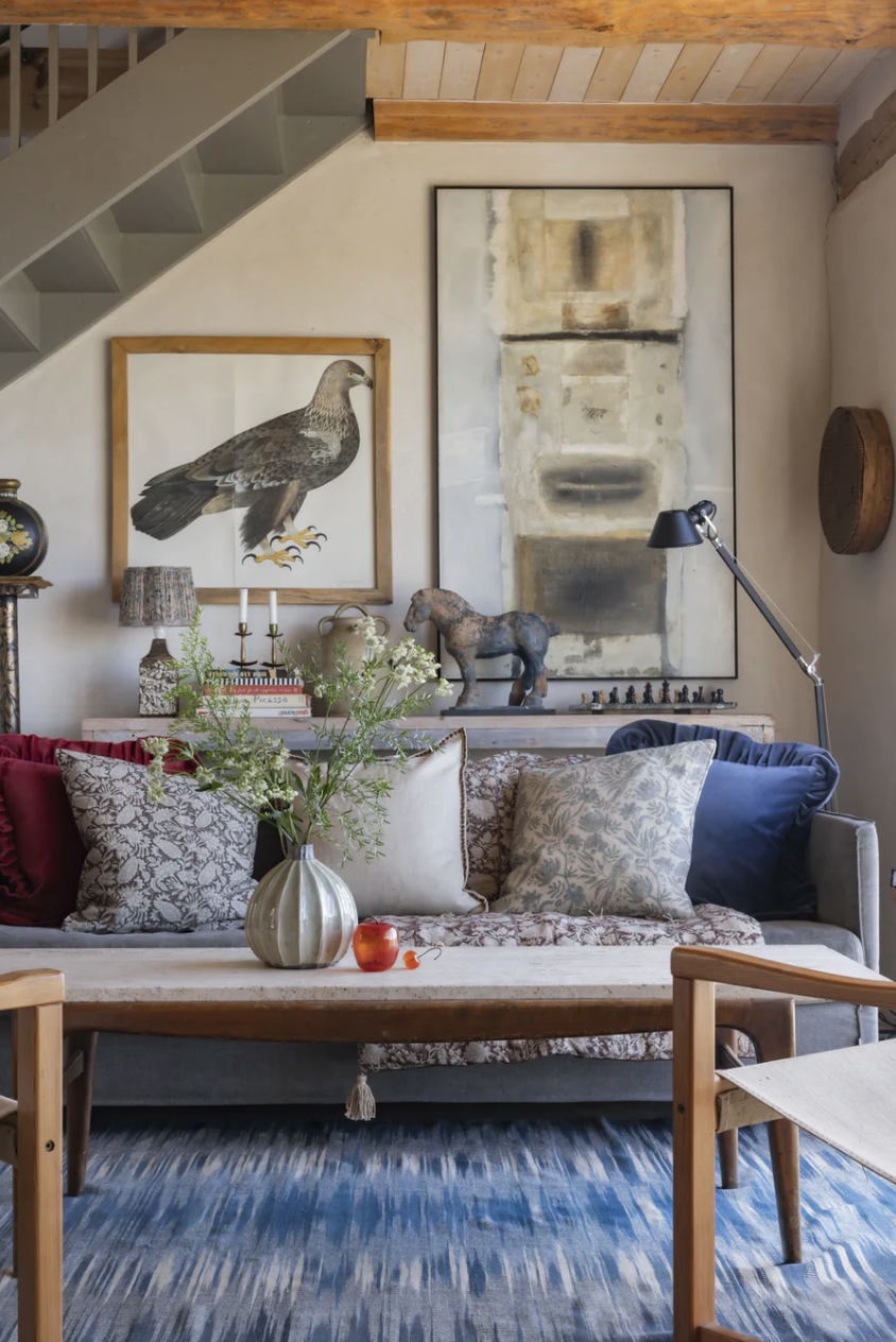 Putetrekk Velvet & Linen Embroidery Brown 50x50 cm