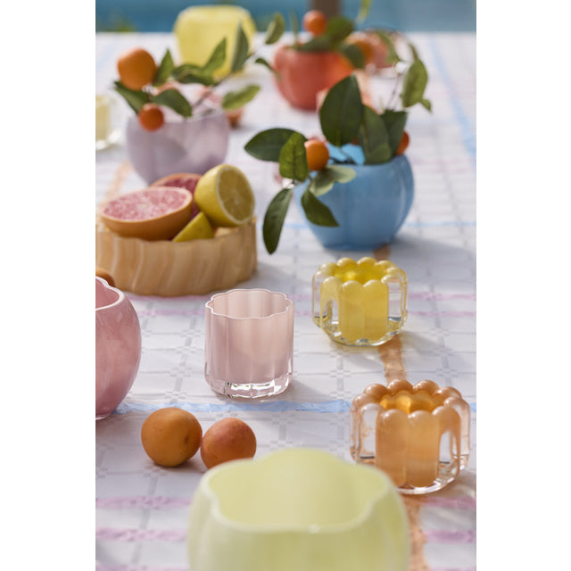 Tealight holder Nargis yellow 7.5 cm
