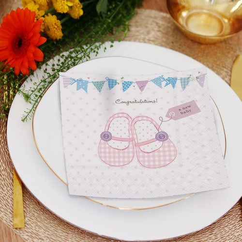 Napkin Lunch Baby Shoes Pink