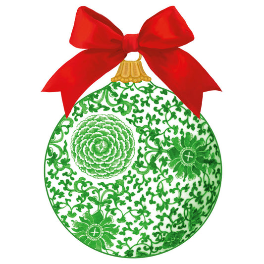Til/fra lapp Green Ceramic Ornament 4 stk