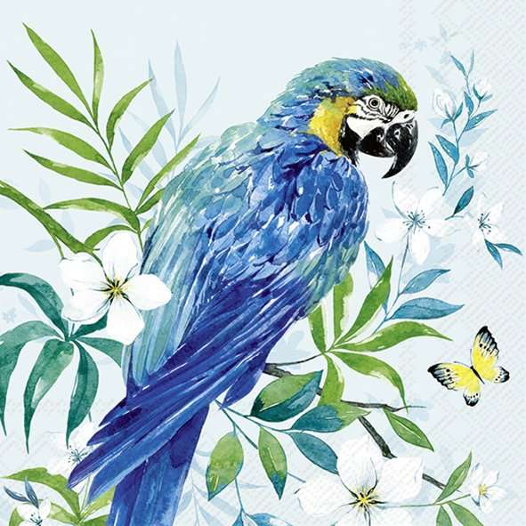 Serviett lunch Parrot light blue