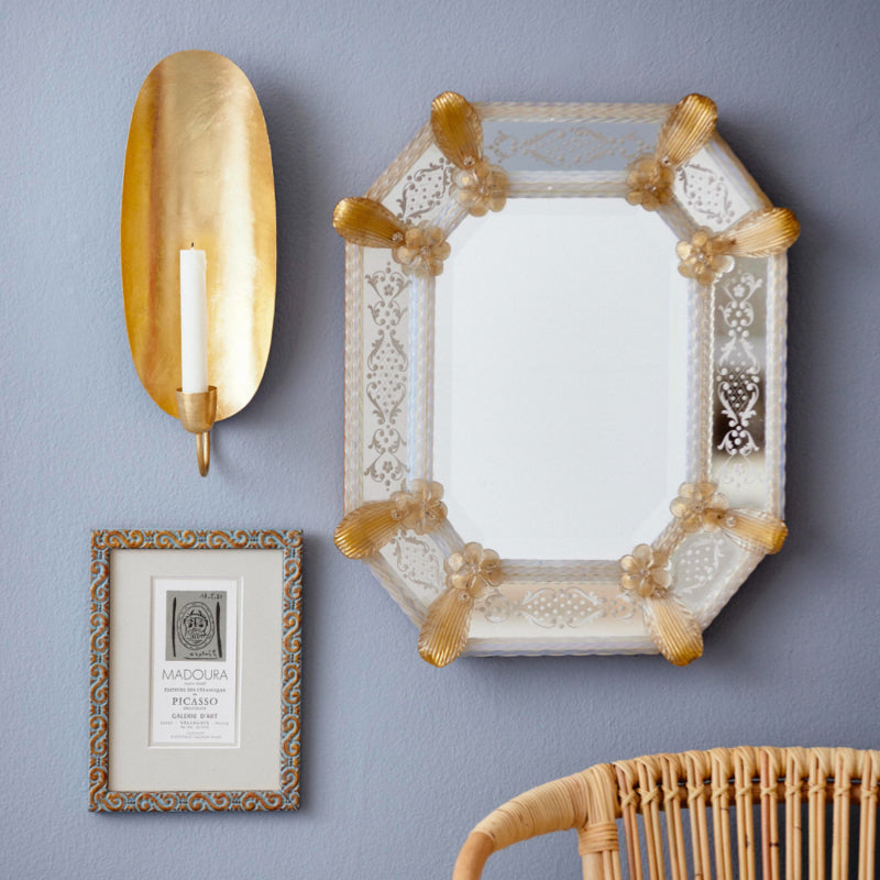 Wall-mounted candlestick oval gold 37 cm