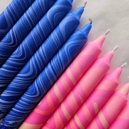 Stearinlys dekorert marmor rosa