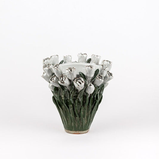 Tulip vase white 23x25 cm