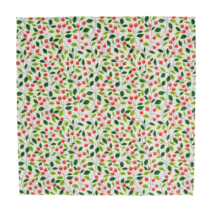 Napkin Lunch Berries And Leaves white