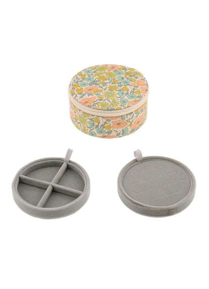 Jewellery box round Liberty Poppy & Daisy Pastel