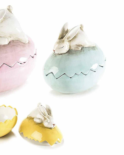 Blue Easter egg bunny 12 cm