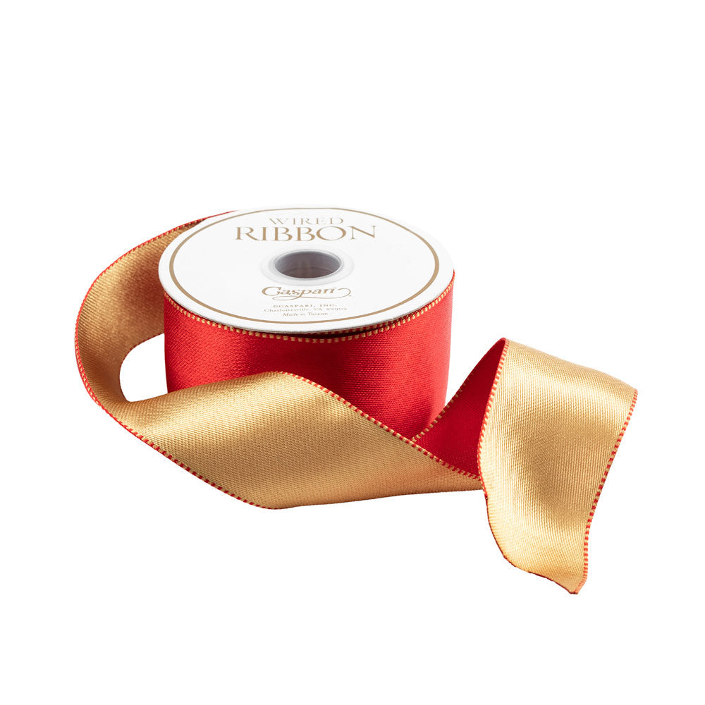 Decorative Ribbon Red/Gold 2.5 cm x 9 meters