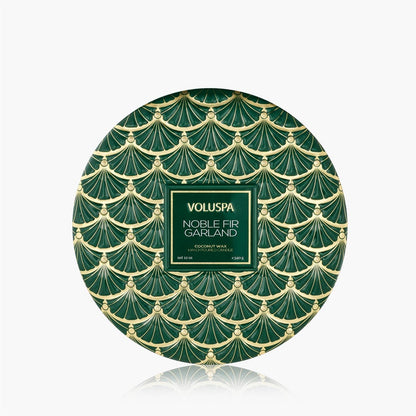 Noble Fir Garland 3 Wick Tin Candle 40 Timer