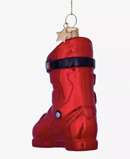 Christmas tree decoration Red ski boots 9.5 cm