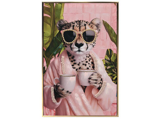Lerretsbilde Leopard rosa 40x60 cm