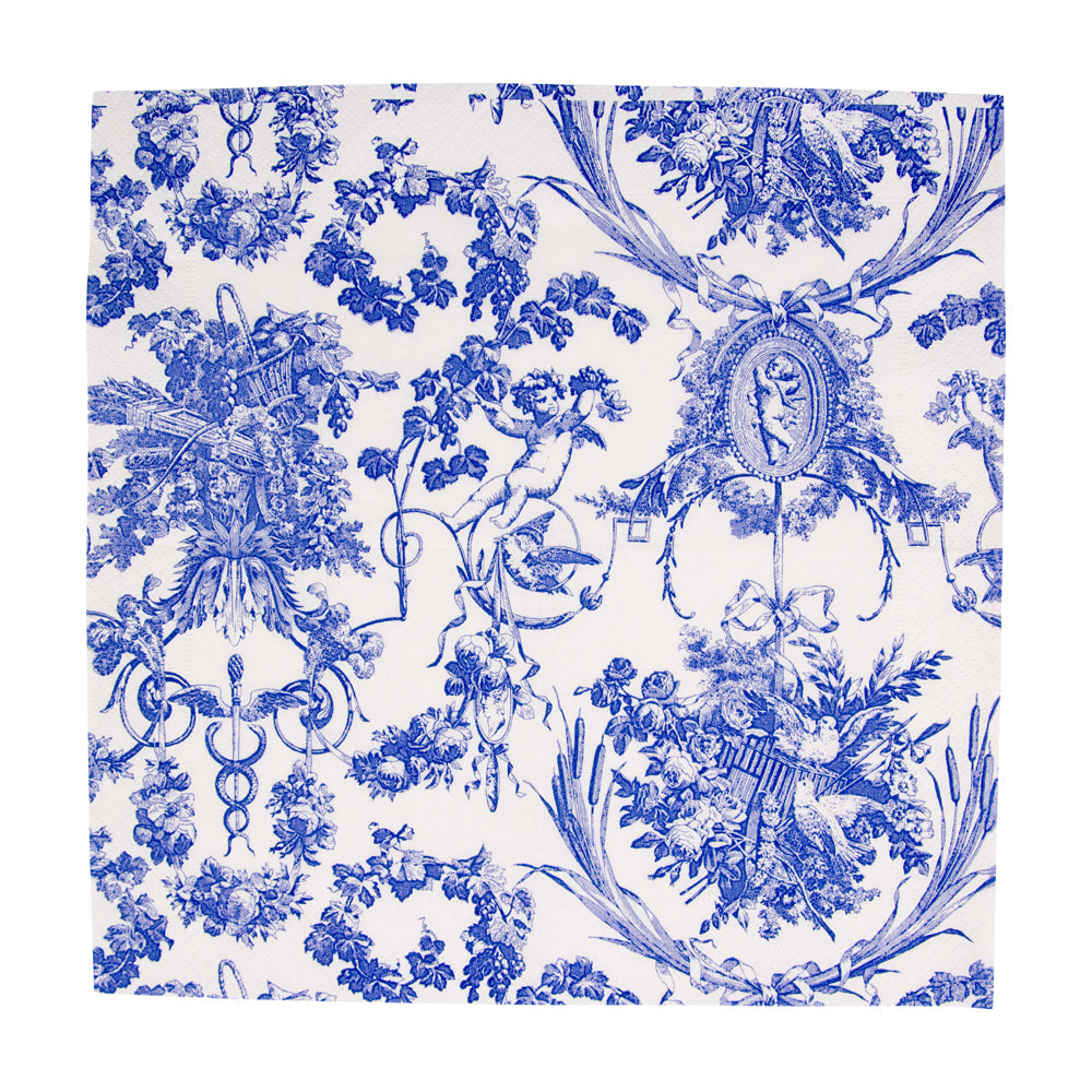 Napkin coffee Romantic toile blue
