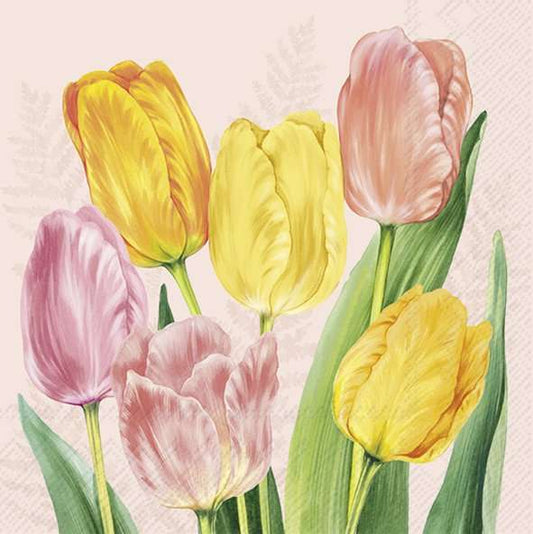 Serviett lunch Tulips Rose