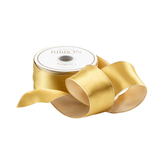 Dekorbånd Gold/Ivory Satin 3,8 cm X 5,5 meter
