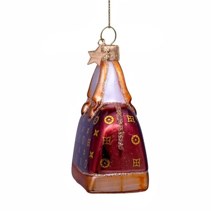 Christmas ornament brown bag 8 cm