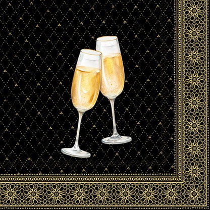 Napkin Lunch Golden Drinks black gold