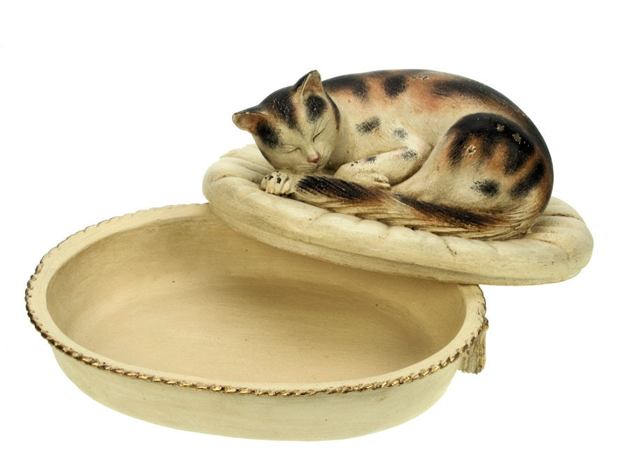 Boks med sovende katt 14 cm