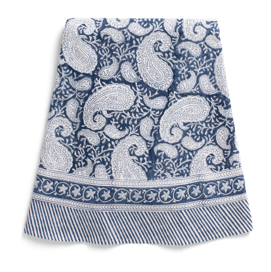 Tablecloth Big Paisley Navy Blue round 220 cm