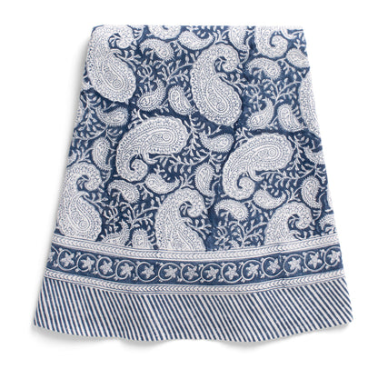 Tablecloth Big Paisley Navy Blue round 220 cm