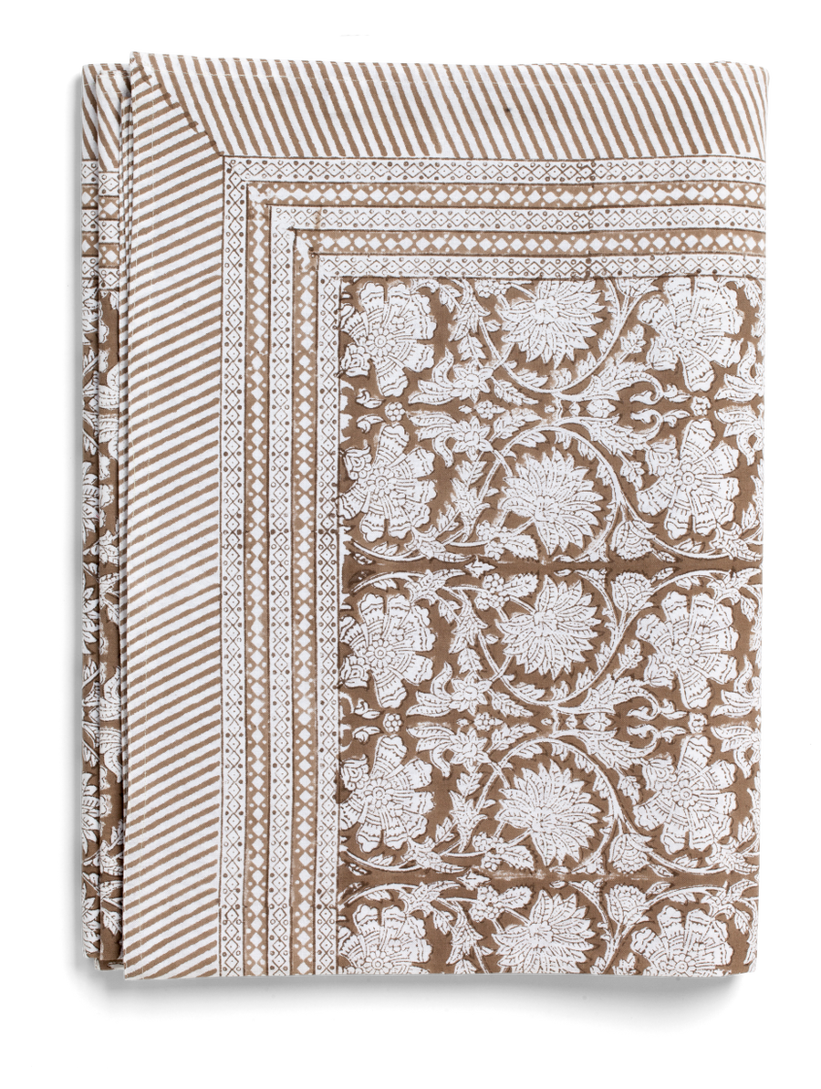 Tablecloth Paradise Light brown 160x160 cm