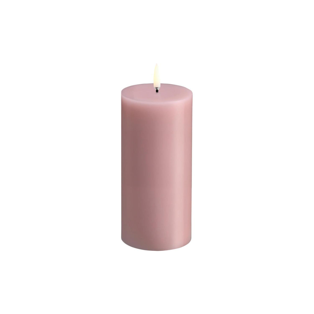 LED pillar candle Rose Powder 7.8x15.2 cm