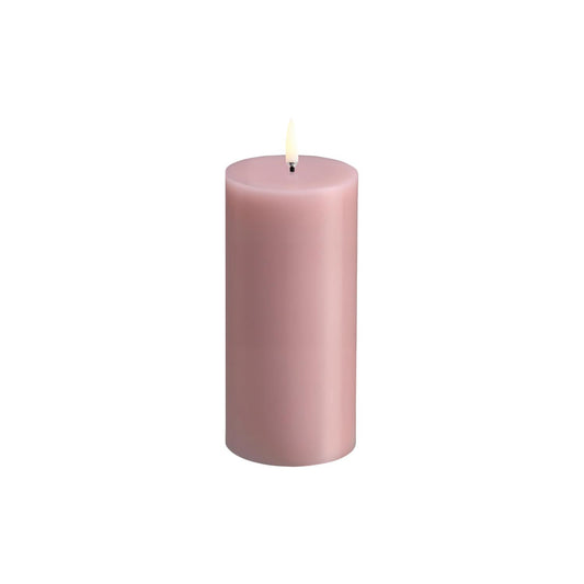 LED pillar candle Rose Powder 7.8x15.2 cm