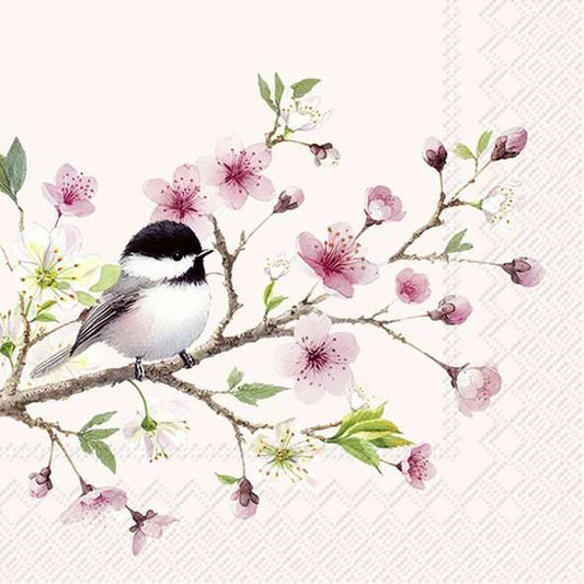 Serviett lunch Little Birdie light rose