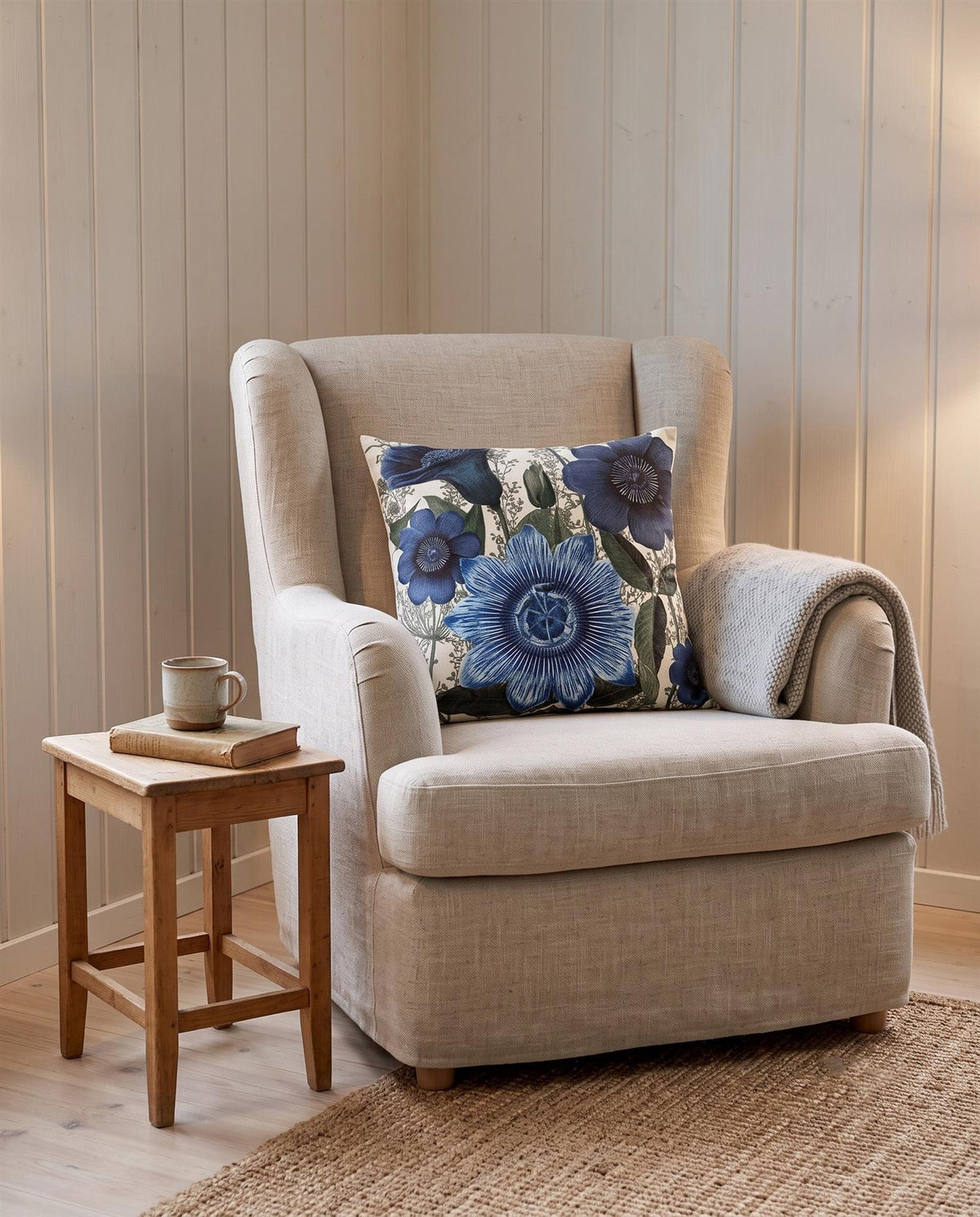 Cushion cover Blue Garden blue 50x50 cm
