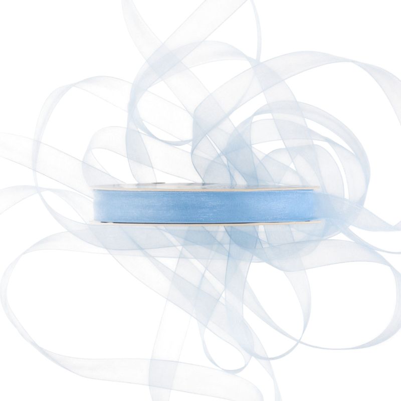Organza bånd lys blå 15 mm