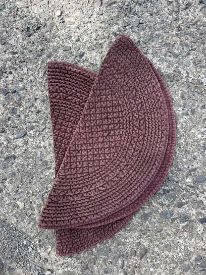 Spisebrikke rund velour Dark chocolate 40 cm